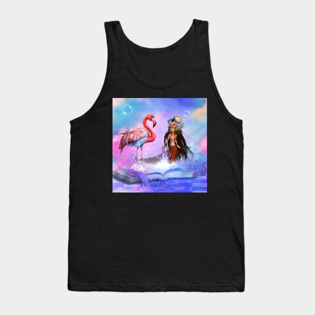 Little mermaid and flamingo Tank Top by Nicky2342